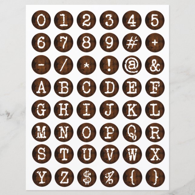 Colagem de letras ornamentais antigas de máquina d (Frente)