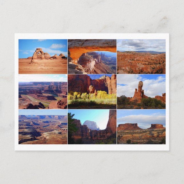 Colagem de Marcas de Utah em Cartão Postal (Frente)
