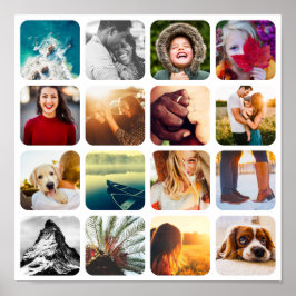 Colagem de Poster de Modelo de 16 Foto Grid Wall