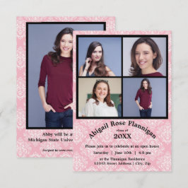 Colagem de Quatro Fotos Damask - Anúncio de Gradua