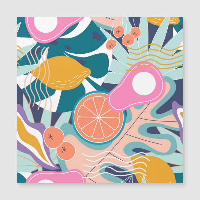 Colagem de selva exótica e moderna. (Frente)