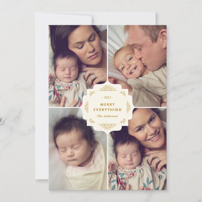 COLAGEM DO ornamentado | CARTÃO COM FOTOS HOLIDAY (Frente)