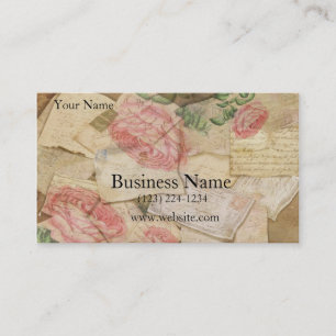 Colagem do vintage, letras francesas e cartão