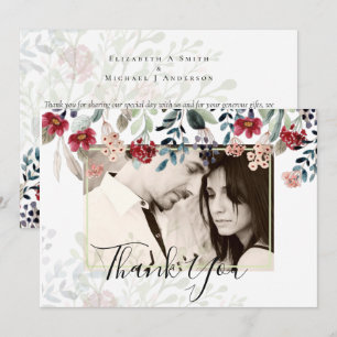 Colagem Floral Elegante Burgundy - Obrigado