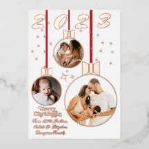 Colagem Fotográfica do Primeiro Natal 3 Vermelho F