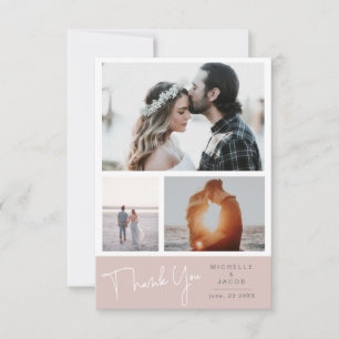 colagem fotográfica pastel Obrigado Cartão com fot