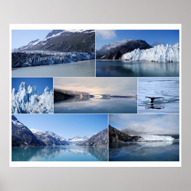 Colagem Glacier Bay Alaska 24 x 20 Poster (Frente)