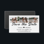 colagem moderna de 3 fotos, salvar o ímã chic data<br><div class="desc">elegante colagem de três fotos,  salve o ímã chic date</div>