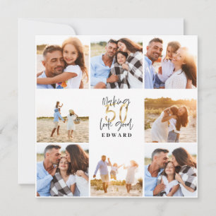 Colagem moderna de fotos a preto e ouro, 50 anos