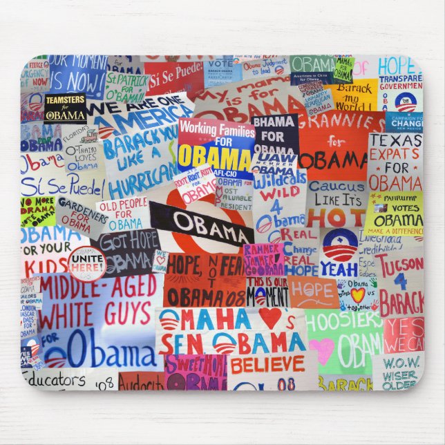 Colagem Mousepad do sinal de Obama (Frente)