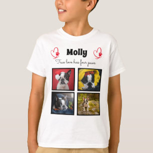Colagem personalizada de cães 4 fotos t-shirt para