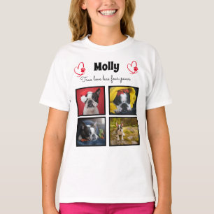 Colagem personalizada de cães 4 fotos t-shirt para