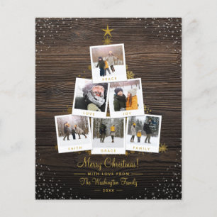 Colagem Personalizada de Fotos de Madeira e Natal 