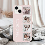 Colagem Personalizada de Fotos Rosa Personalizada<br><div class="desc">Personalize seu telefone com nosso caso cor-de-rosa pincelado, com um nome personalizado e um monograma, juntamente com até 4 de suas fotos favoritas. Crie um acessório exclusivo e na moda que reflita sua personalidade e estilo. Nossas capas de alta qualidade oferecem proteção durável para o seu dispositivo enquanto mostram seu...</div>