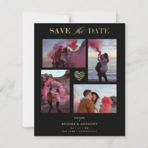 Colagem Preta Barata Casamento Dourado Coração 4