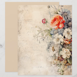 Colagem Vintage de Flores 1