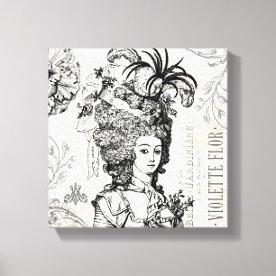Colagem Vintage Marie Antoinette esticada canvas