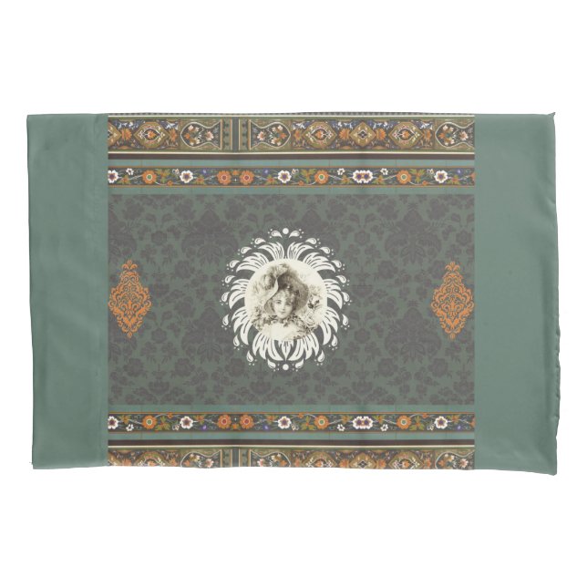 Colagem Vintage Retro com rendas e flores (Frente-Esquerda)