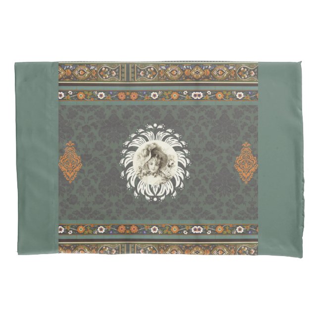 Colagem Vintage Retro com rendas e flores (Frente-Esquerda)