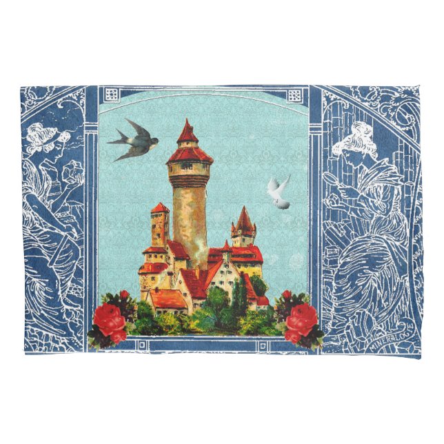 Colagem Vintage Retro com rendas e flores (Frente-Esquerda)