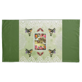 Colagem Vintage Retro com rendas e flores