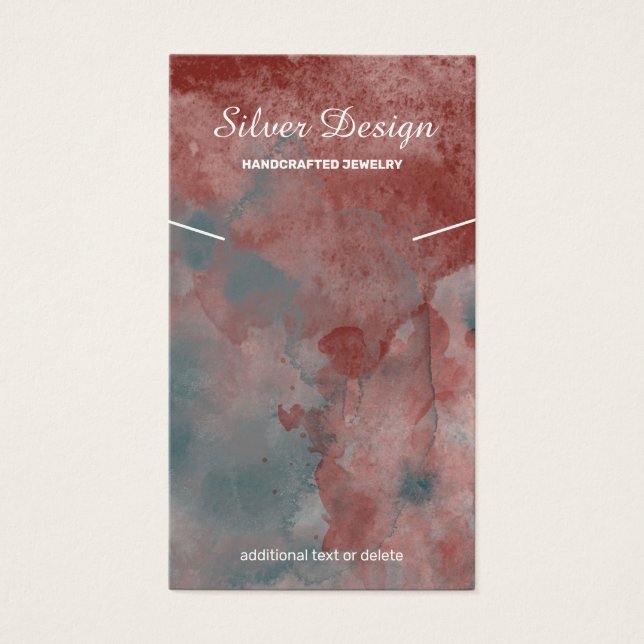 Colar Aquarela Vermelha Auburn - Placa de Exibição (Frente)