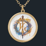 Colar Banhado A Ouro *~* Artsy AP87 RUNE Nórdico VIKING Inspirado<br><div class="desc">(Procure no AP87 itens Viking ou AP40 para itens semelhantes ) - NECKLACE. A imagem é grande, portanto, sinta-se livre para TRANSFERIR para qualquer PRODUTO ZAZZLE que você escolher. JOIAS COM INTENÇÃO (R) - crie sua própria intenção. Use esta legal arte artística criativa moderna, mas vintage, linda alma chegando à...</div>