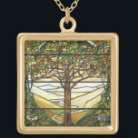 Colar Banhado A Ouro Árvore de vida/de janela vitral de Tiffany<br><div class="desc">Vintage Art. Factura um presente significativo,  loving para ela para quase toda a ocasião. Obrigados para ver.</div>