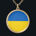 Colar Banhado A Ouro Bandeira Patriótica da Ucrânia<br><div class="desc">Bandeira Patriótica da Ucrânia.</div>