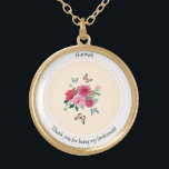 Colar Banhado A Ouro Bridesmaids Necklace<br><div class="desc">Colar de ponte para personalizar - design floral e borboleta.</div>