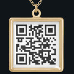 Colar Banhado A Ouro Carregue seu código QR - preto e branco exclusivo<br><div class="desc">Compartilhe qualquer site com um colar dourado de código QR digitalizável e bonito. Para criar seu próprio colar exclusivo, basta carregar sua imagem de código QR para o modelo. Como opção, você também pode fazer o upload de uma foto ou logotipo comercial. Surpreenda os amigos com uma mensagem online engraçada,...</div>