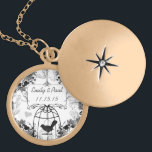 Colar Banhado A Ouro Casamento Data Vintage Birdcage Anniversário Neckl<br><div class="desc">Colares de Manutenção Escolha Prateado ou Prata Esterlente</div>
