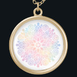 Colar Banhado A Ouro *~* Cores d'água Pastel Arco-Íris Mandala Espiritu<br><div class="desc">MANDALA PASTEL PASTEL NECKLACE DOURADO - Para curandeiros, cicatrização, aquecimento de energia* Cartão-presente reforçado de energia - Cura de calor com aquarela beleza RAINBOW PASTEL SIMPLES MANDALA MÍNIMO leve e suave metálico espiritual espiritual DOURADO PASTEL MANDALA NECKLACE Este design de MANDALA, suavemente poderoso, vai funcionar bem para os negócios de...</div>