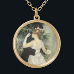 Colar Banhado A Ouro Dança da cidade por Pierre Renoir, Vintage Fine Ar<br><div class="desc">City Dance (1883) de Pierre Renoir é uma pintura de arte e de retrato românico vintage impressionismo. As recém-casadas ricos estão vestidas com um smoking e um vestido elegante. A noiva e o noivo estão dançando de salão para sua primeira dança romântica no dia do seu casamento. Sobre o artista:...</div>