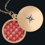 Colar Banhado A Ouro Dourado Diamond Vermelho Tufado Texto do Couro Ver<br><div class="desc">Ouro Diamond Folha Personalizada Nome Texto Personalizado Texto Vermelho Dourado Presente Personalizado - Escolha / Adicione Seu Texto Favorito - Nome OU Remover Texto - Faça seu Presente Especial - Redimensionar e mover ou remover e adicionar texto / elementos com a ferramenta Personalização. Escolha sua fonte / tamanho / cor...</div>
