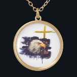 Colar Banhado A Ouro *~* Eagle Cristã Patriótica Cross Veteran<br><div class="desc">JEWELRY WITH INTENTION (R) - Jewelry Energeticamente Avançado ((((((((((((( copiar e colar este link para a minha coleção patriota dos EUA https://bit.ly/3QsVQy0 ))))))))))) O Veterano PM Fire Fighter First Responders Policial Round Patriótico DOURADO PLATED ROUND NECKLACE redonda e amarelo enrolado. Em destaque está uma imagem abstrato da AMERICAN EAGLE. Por...</div>