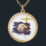 Colar Banhado A Ouro *~* Eagle Cristã Patriótica Cross Veteran<br><div class="desc">JEWELRY WITH INTENTION (R) - Jewelry Energeticamente Avançado ((((((((((((( copiar e colar este link para a minha coleção patriota dos EUA https://bit.ly/3QsVQy0 ))))))))))) O Veterano PM Fire Fighter First Responders Policial Round Patriótico DOURADO PLATED ROUND NECKLACE redonda e amarelo enrolado. Em destaque está uma imagem abstrato da AMERICAN EAGLE. Por...</div>