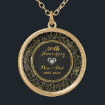 Colar Banhado A Ouro Elegante Black & Dourado 50º Aniversário de Casame<br><div class="desc">50º aniversário de casamento entre o negro e o ouro</div>