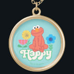 Colar Banhado A Ouro Elmo Happy!<br><div class="desc">Este lindo padrão da Rua Sésamo mostra Elmo relaxado e feliz. © 2021 Sesame Workshop. www.sesamestreet.org</div>