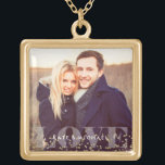 Colar Banhado A Ouro Foto de amor e brilho<br><div class="desc">Design de fotografia elegante e simples personalizada perfeita para dia de as mães,  como presente de casamento ou aniversário,  presente de formatura,  etc.</div>