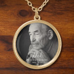 Colar Banhado A Ouro Foto Personalizada Morte Memorial Personalizada Pa<br><div class="desc">Um design personalizado e personalizado com nome e espaço para uma foto. Na memória amorosa,  para sempre em nossos corações.</div>