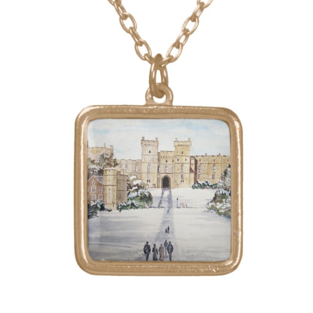 Colar Banhado A Ouro Inverno no castelo de Windsor por Farida Greenfiel (Frente)