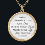 Colar Banhado A Ouro Mãe personalizada do noivo presente da noiva<br><div class="desc">Bonito e clássico presente para a Mãe do CRESCIMENTO da Noiva personalizado com o nome da Mãe do Chão,  o nome da Noiva e a data do casamento</div>