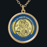 COLAR BANHADO A OURO MÃE UCRÂNIA DE DEUS ZARVANYTSIA JESUS RELIGIOSA<br><div class="desc">Apresentando uma bela imagem do ícone religioso da Bênção Virgem Maria com Jesus sob o título Mãe de Deus de Zarvanytsia,  a patrocínio da Ucrânia.  As cores amarela e azul representam as cores da bandeira das pessoas ucranianas.Zarvanytsia é o destino de peregrinação mais famoso na Ucrânia.</div>