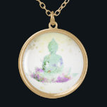 Colar Banhado A Ouro *~* Magenta Aqua Buddha AP33 Floral Lotus<br><div class="desc">(( ID de pesquisa AP33 para designs semelhantes )) Simples e Minimal Abstrato Boho Zen Watercolor com áreas DOURADAS. Há opções em forma e cores de revestimento metálico em Prata e Placa Dourada. * Garland Botânica Boêmica Energeticamente Avançada / Floral Buquê / Flores Pastel Moderno Popular Suavemente Colorido Buda Artística...</div>
