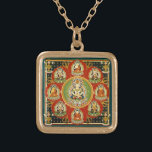 Colar Banhado A Ouro Mandala Tantric tibetana do budismo do vintage<br><div class="desc">Design Tantric tibetano da mandala do budismo do vintage. Faz um presente bonito,  significativo,  feliz para budistas.</div>