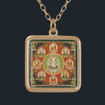 Colar Banhado A Ouro Mandala Tantric tibetana do budismo do vintage<br><div class="desc">Design Tantric tibetano da mandala do budismo do vintage. Faz um presente bonito,  significativo,  feliz para budistas.</div>