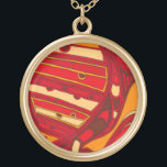 Colar Banhado A Ouro Painéis laranja abstrato<br><div class="desc">Um sonho surrealista,  esses painéis cor-de-laranja-abstrato parecem cera derretida fluindo através de uma canvas. Uma criação da Jennifer Goldberger,  este trabalho é incrível no seu uso imaginativo de cores e linhas. Escolha o seu hoje!</div>