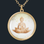 Colar Banhado A Ouro *~* Peach Terra AP33 Buda Botânica Lotus<br><div class="desc">(( ID de pesquisa AP33 para designs semelhantes )) Simples e Minimal Abstrato Boho Zen Watercolor com áreas DOURADAS. Há opções em forma e cores de revestimento metálico em Prata e Placa Dourada. * Garland Botânica Boêmica Energeticamente Avançada / Floral Buquê / Flores Pastel Moderno Popular Suavemente Colorido Buda Artística...</div>