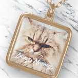 Colar Banhado A Ouro Pet Memorial Loving Memorial Foto Simples Moderna<br><div class="desc">Design é composto por tipografia quic moderna com sans serif e serif font. Adicione uma foto personalizada do seu animal de estimação e ano.</div>